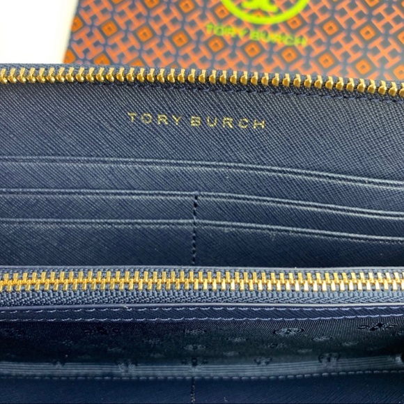 ⚡️Royal Navy Tory Burch Emerson Zip Wallet - Picture 5 of 6